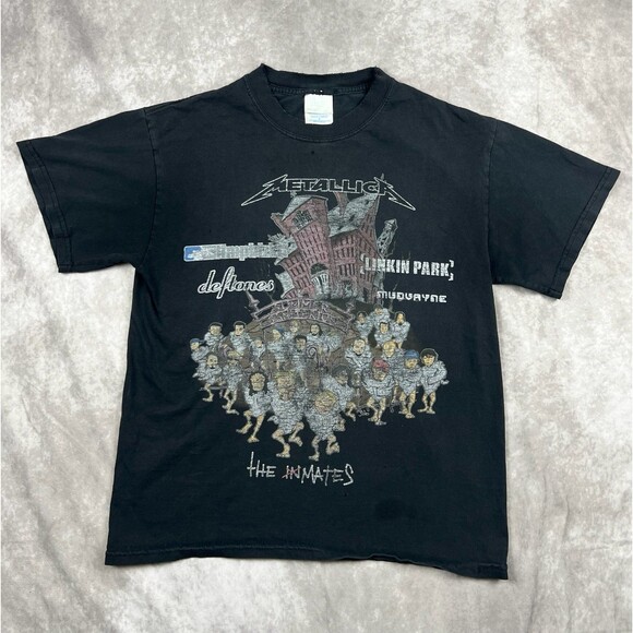 Vintage 2003 Summer Sanitarium Tour T Shirt Metallica Deftones Linkin Park Large - Picture 1 of 12